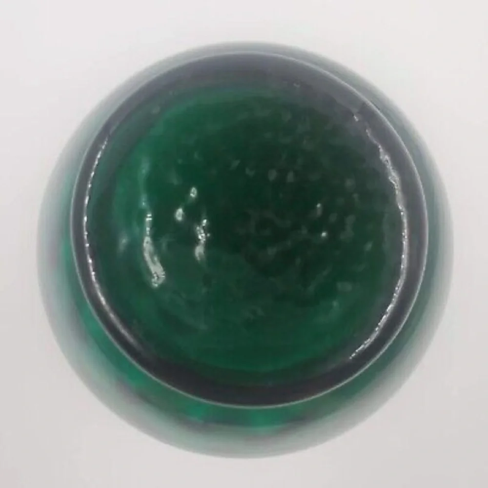 Vintage Empoli Italian Juniper Green Diamond Optic Glass Pitcher Vase 8”